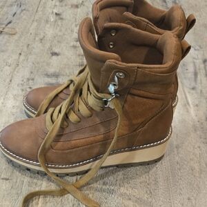 Brown Boots with Lace-Up Design